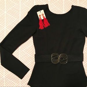 Black & Gold Waist Belt, Size S